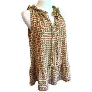 Max Studio Boho Tank - Retro Yellow/Orange - Size L - NWT